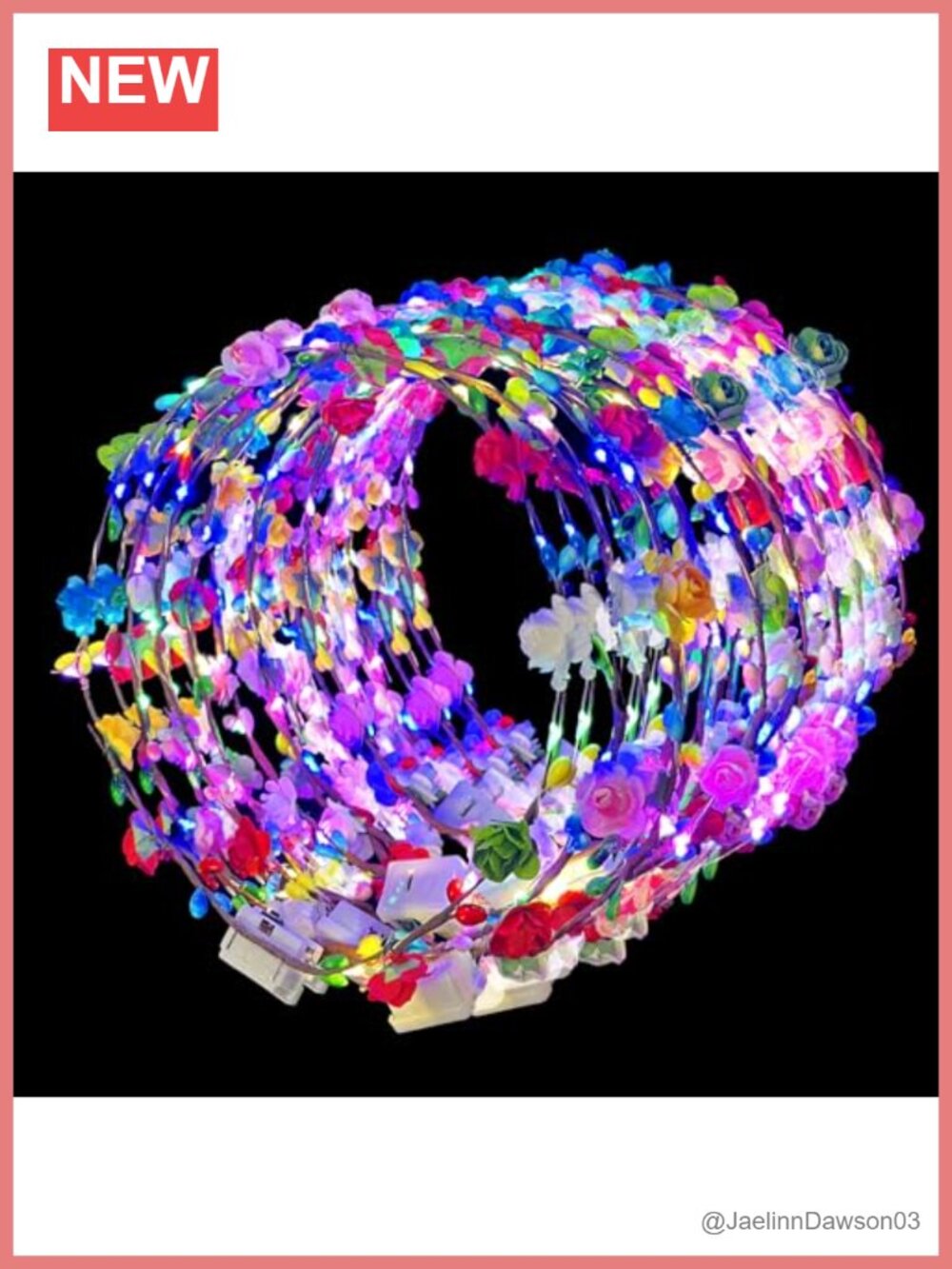 50 Pcs LED Flower Crowns Headbands Light Up Tiara Party Accessories